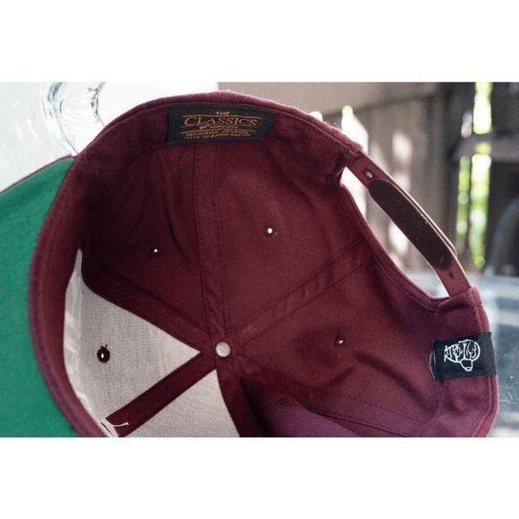So Gnar Flat Brim Snapback Hat / Cap Maroon White - Picture 8 of 9